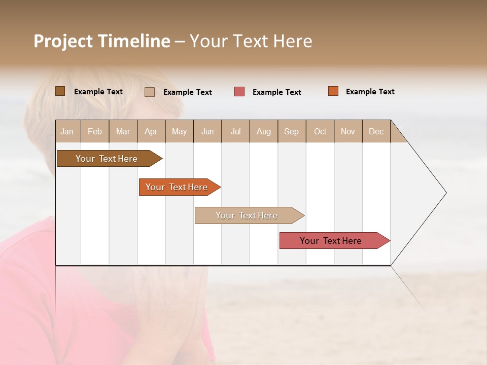 A Woman In A Pink Shirt Is Praying On The Beach PowerPoint Template