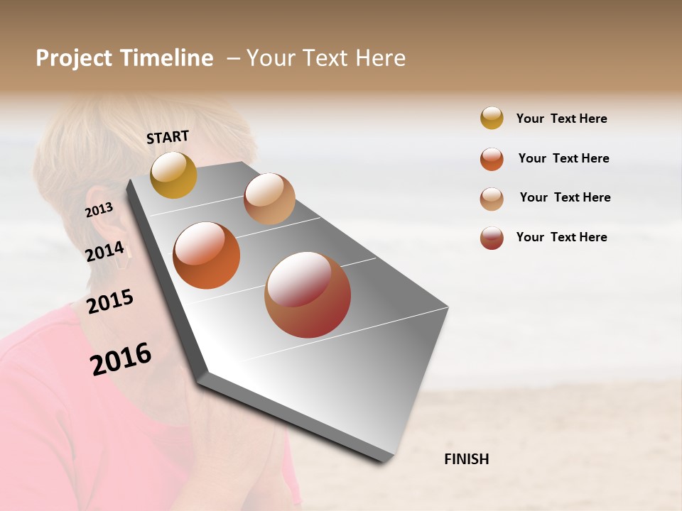 A Woman In A Pink Shirt Is Praying On The Beach PowerPoint Template