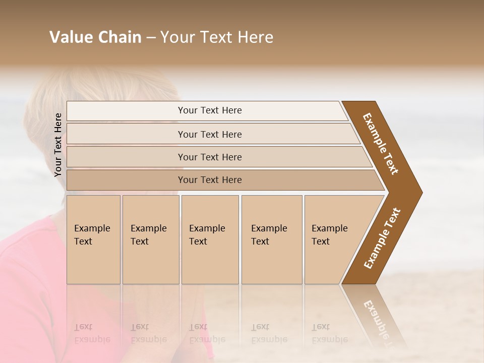 A Woman In A Pink Shirt Is Praying On The Beach PowerPoint Template