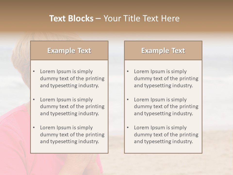 A Woman In A Pink Shirt Is Praying On The Beach PowerPoint Template