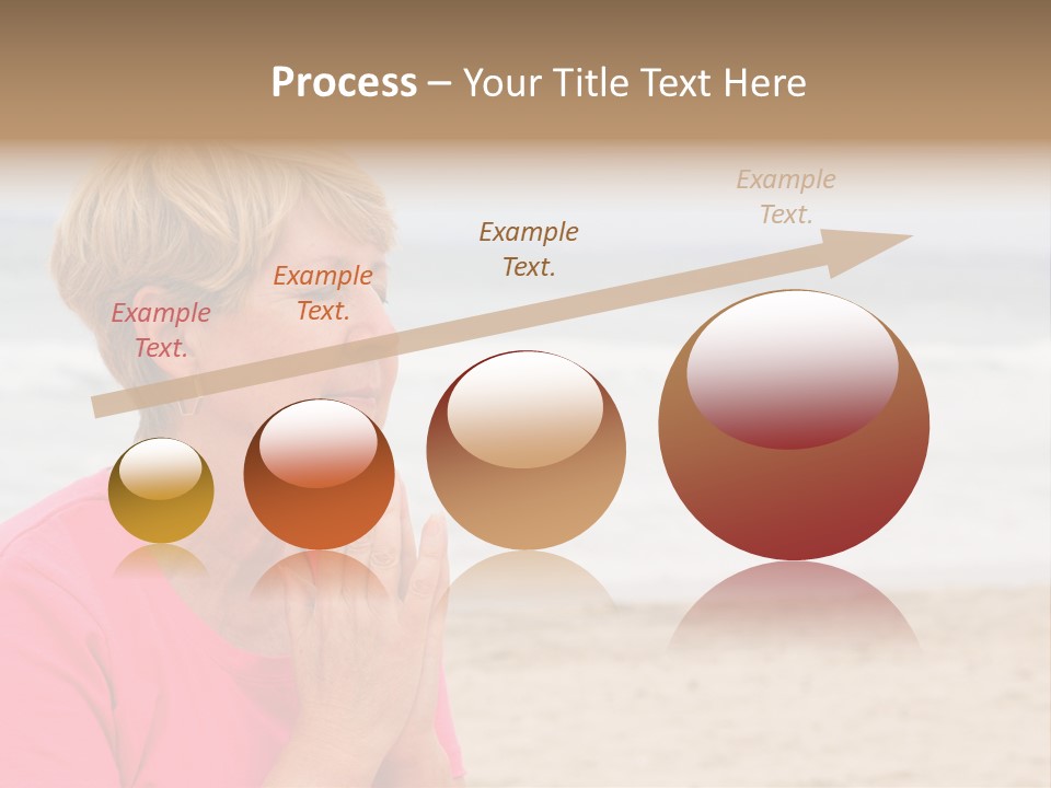 A Woman In A Pink Shirt Is Praying On The Beach PowerPoint Template