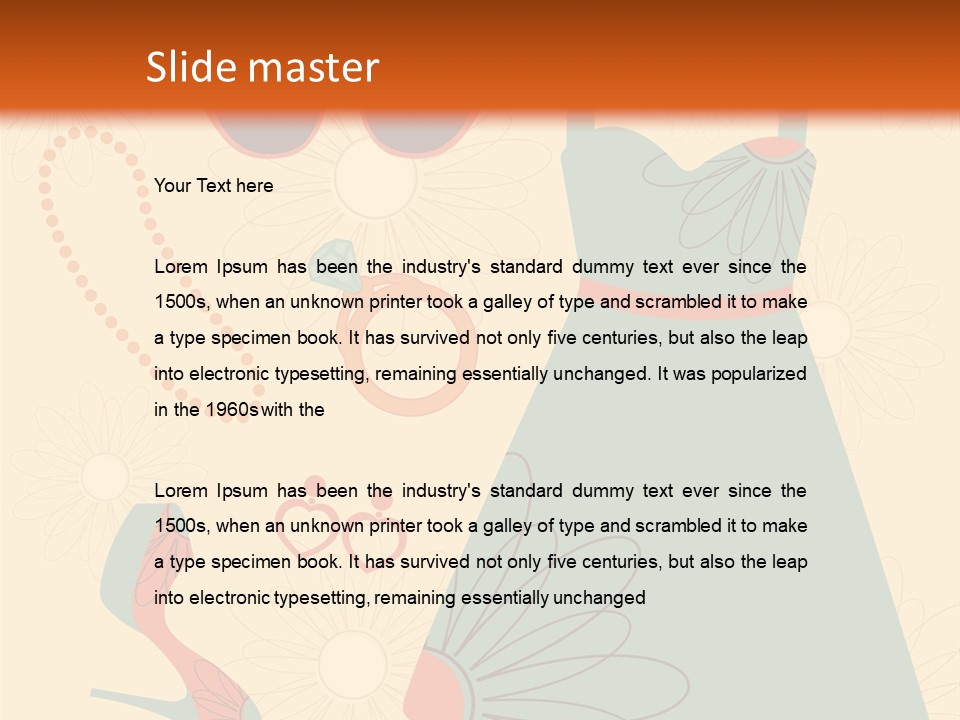 A Woman's Dress And Accessories Powerpoint Template PowerPoint Template