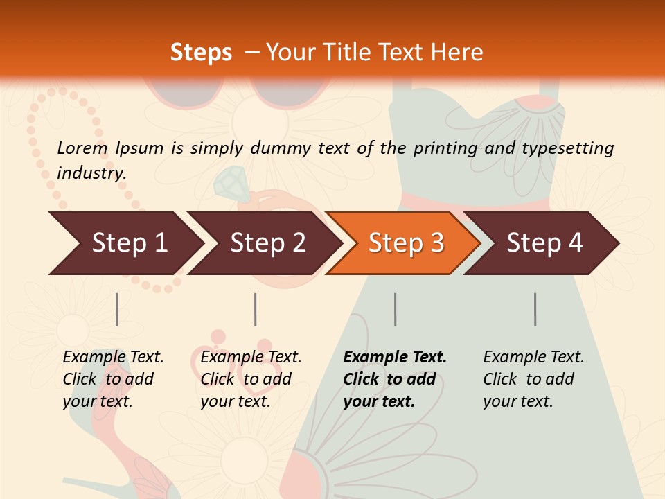 A Woman's Dress And Accessories Powerpoint Template PowerPoint Template
