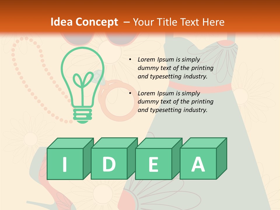 A Woman's Dress And Accessories Powerpoint Template PowerPoint Template