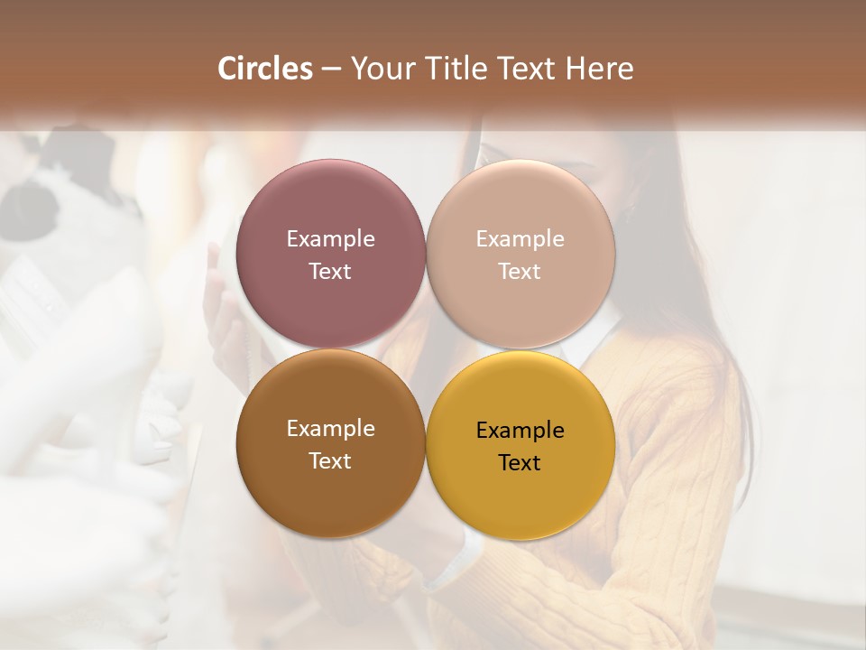 A Woman In A Yellow Sweater Is Holding A White Shoe PowerPoint Template