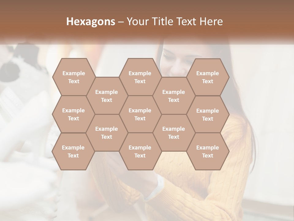 A Woman In A Yellow Sweater Is Holding A White Shoe PowerPoint Template