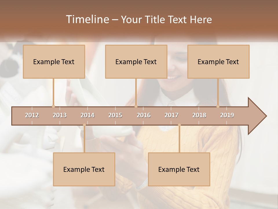 A Woman In A Yellow Sweater Is Holding A White Shoe PowerPoint Template