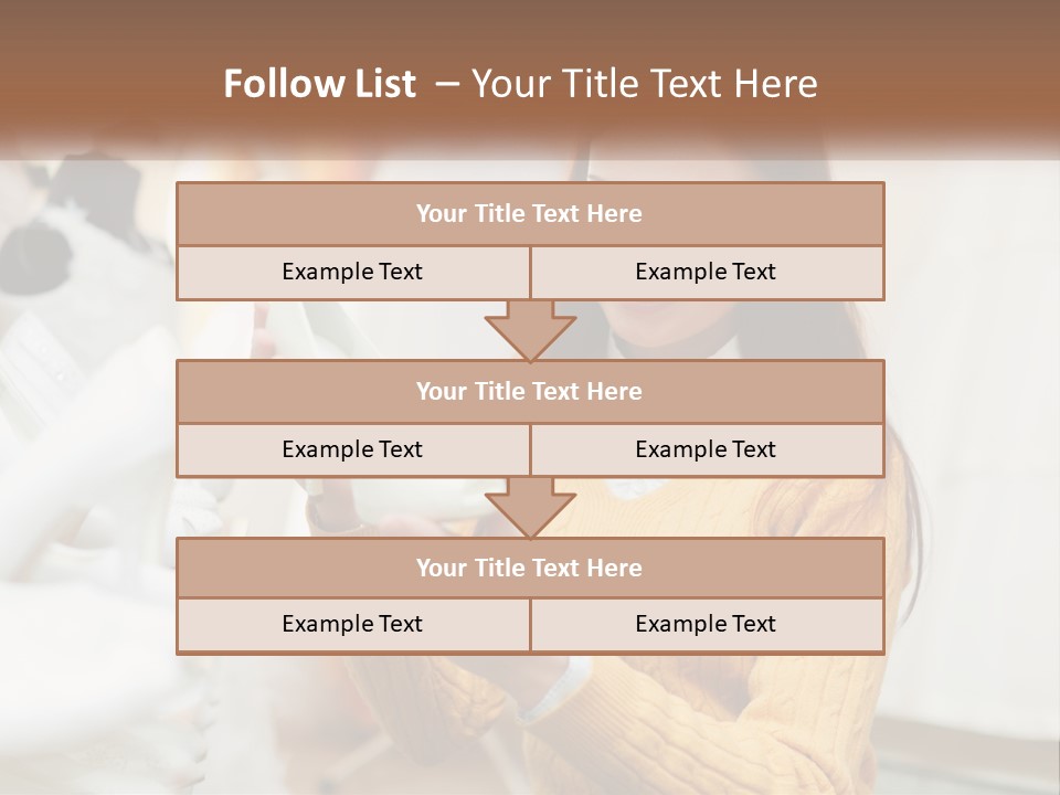 A Woman In A Yellow Sweater Is Holding A White Shoe PowerPoint Template