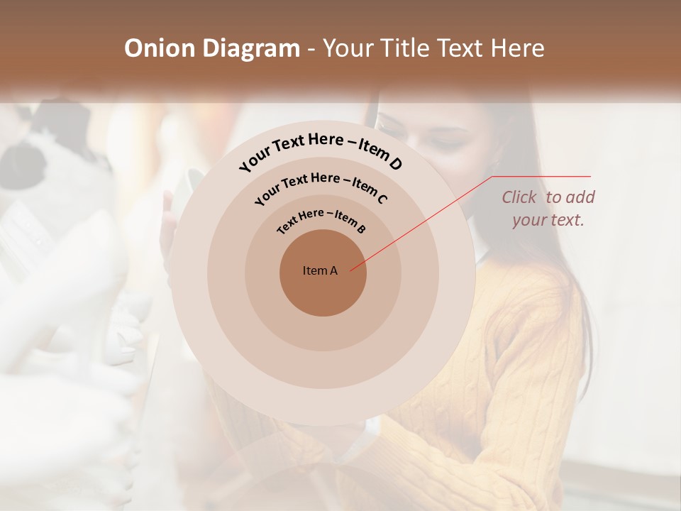 A Woman In A Yellow Sweater Is Holding A White Shoe PowerPoint Template