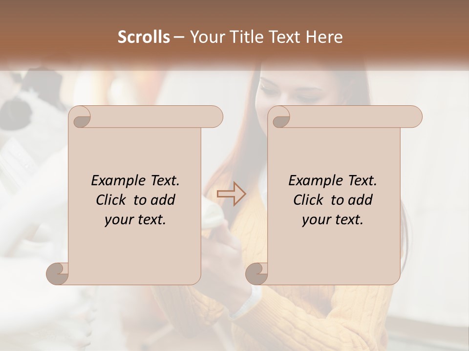 A Woman In A Yellow Sweater Is Holding A White Shoe PowerPoint Template