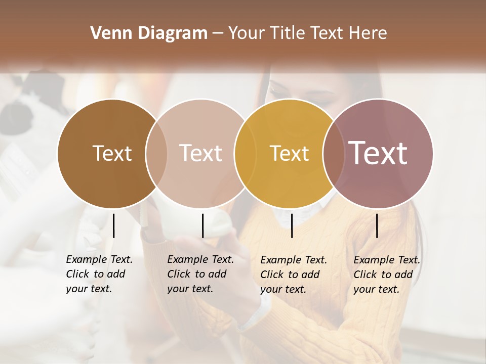 A Woman In A Yellow Sweater Is Holding A White Shoe PowerPoint Template