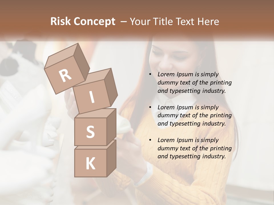 A Woman In A Yellow Sweater Is Holding A White Shoe PowerPoint Template