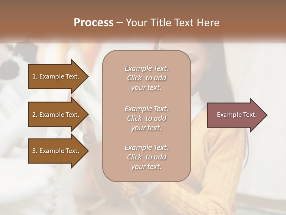 A Woman In A Yellow Sweater Is Holding A White Shoe PowerPoint Template