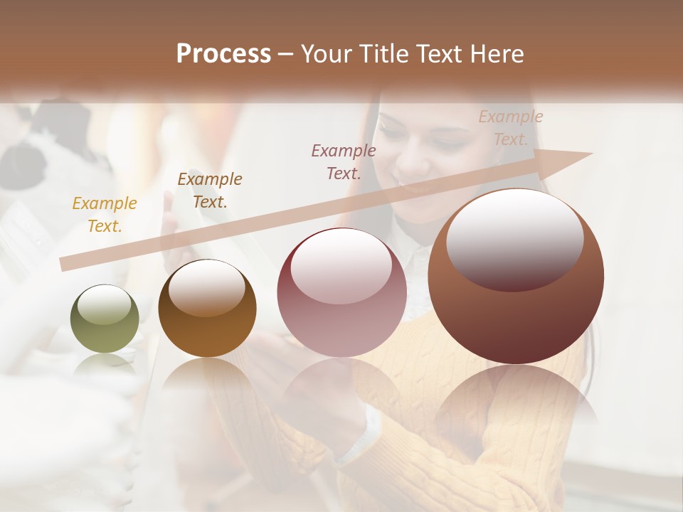 A Woman In A Yellow Sweater Is Holding A White Shoe PowerPoint Template