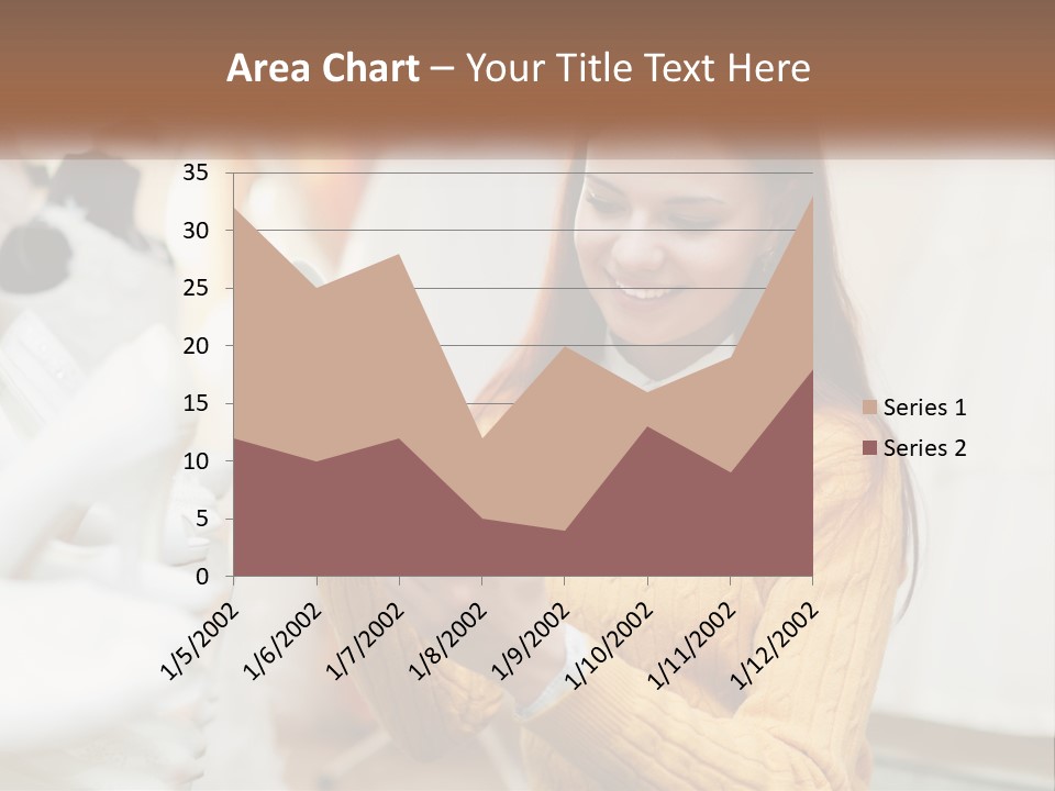 A Woman In A Yellow Sweater Is Holding A White Shoe PowerPoint Template