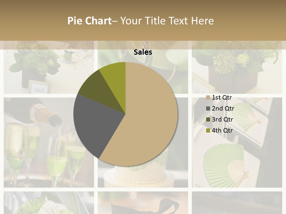 A Collage Of Green And White Wedding Decorations PowerPoint Template