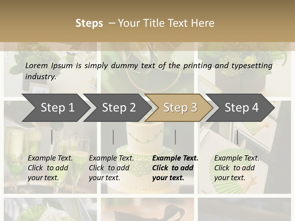 A Collage Of Green And White Wedding Decorations PowerPoint Template
