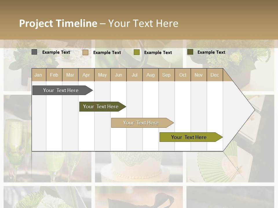 A Collage Of Green And White Wedding Decorations PowerPoint Template