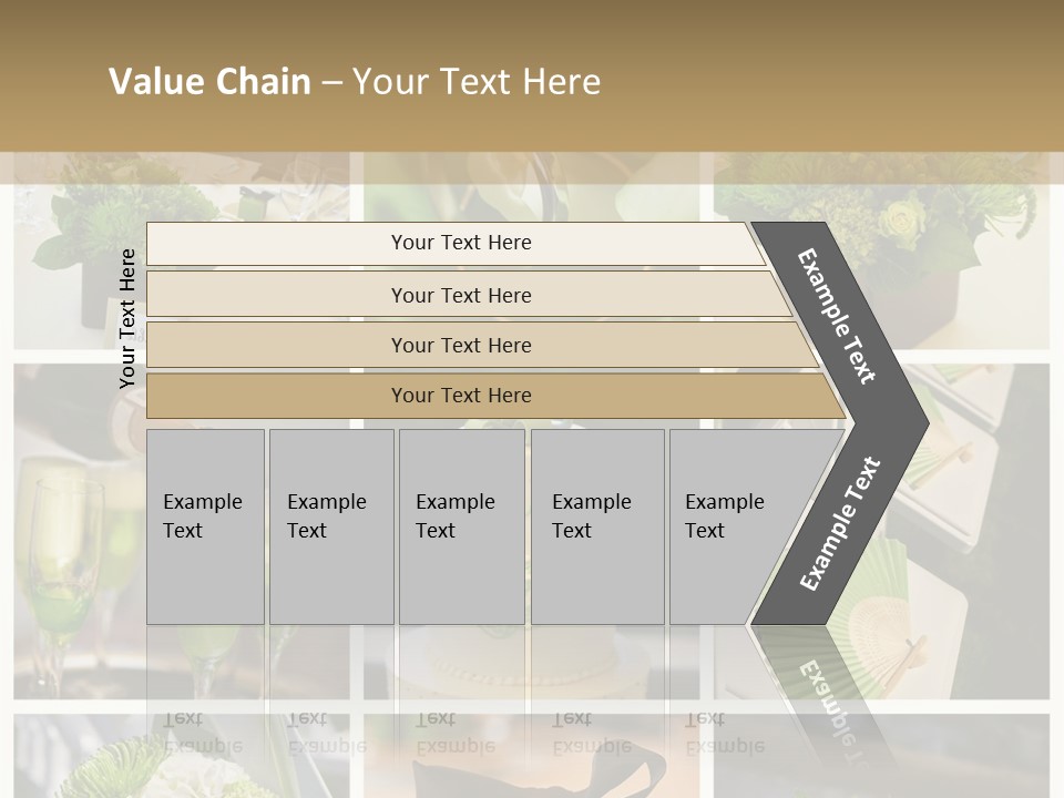 A Collage Of Green And White Wedding Decorations PowerPoint Template