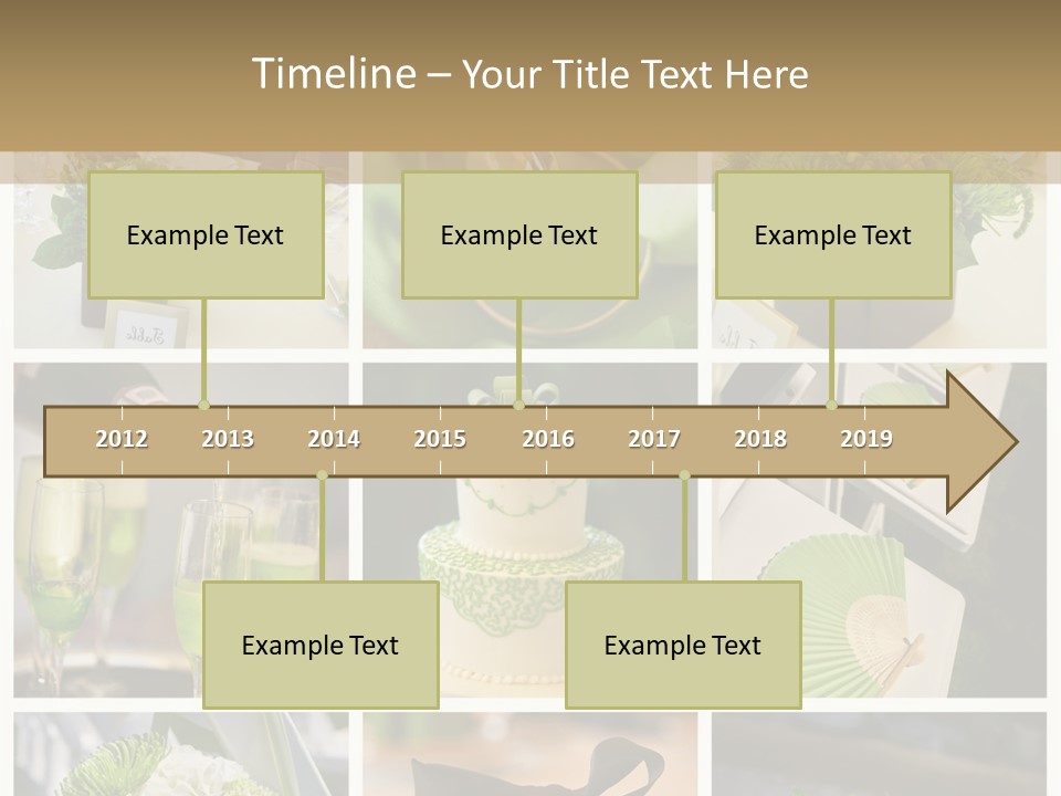 A Collage Of Green And White Wedding Decorations PowerPoint Template