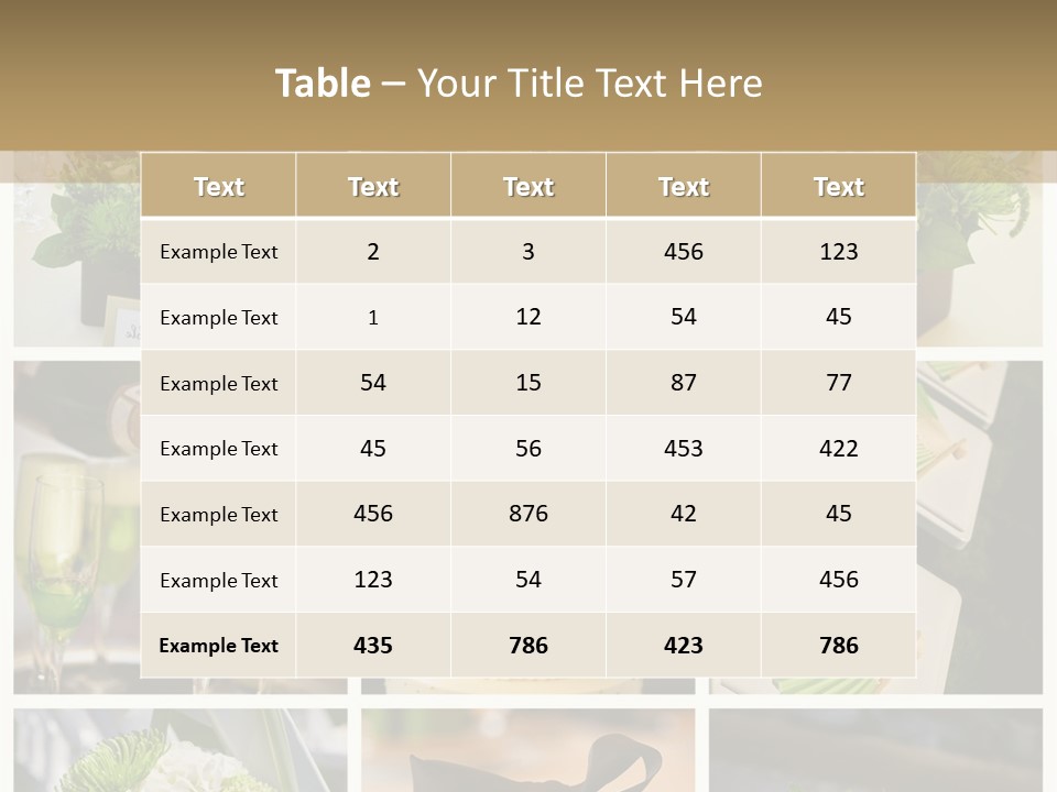 A Collage Of Green And White Wedding Decorations PowerPoint Template