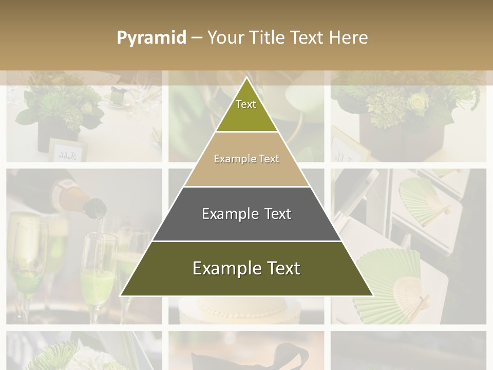 A Collage Of Green And White Wedding Decorations PowerPoint Template