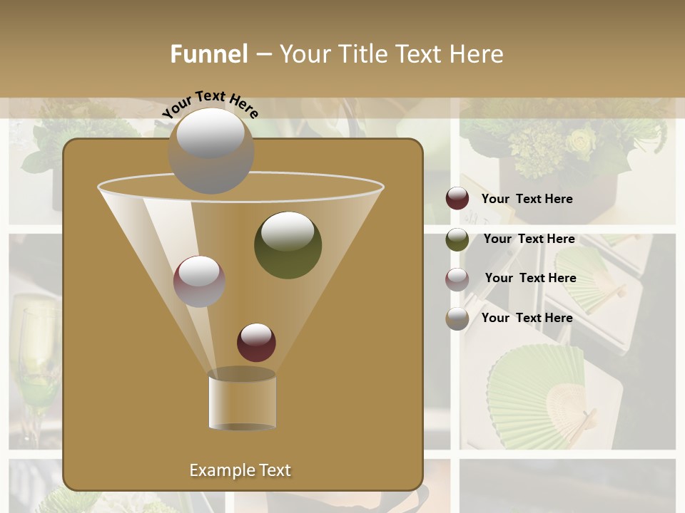 A Collage Of Green And White Wedding Decorations PowerPoint Template