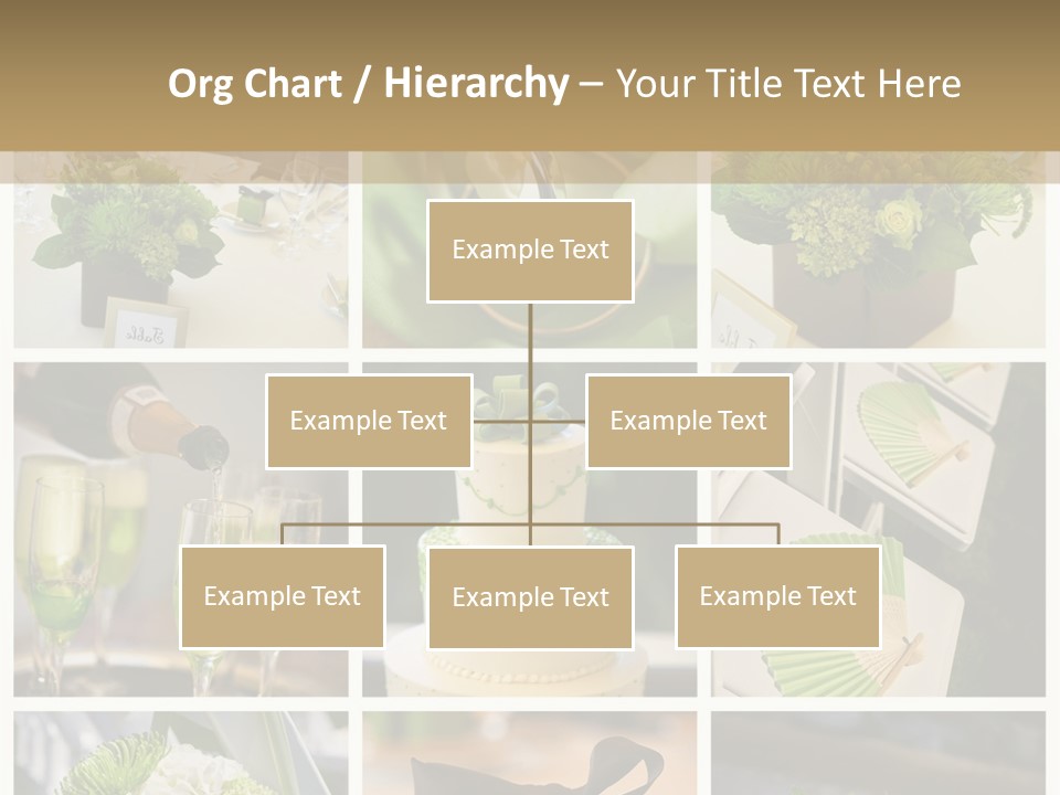 A Collage Of Green And White Wedding Decorations PowerPoint Template