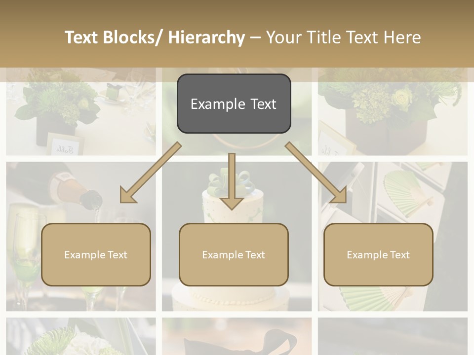 A Collage Of Green And White Wedding Decorations PowerPoint Template