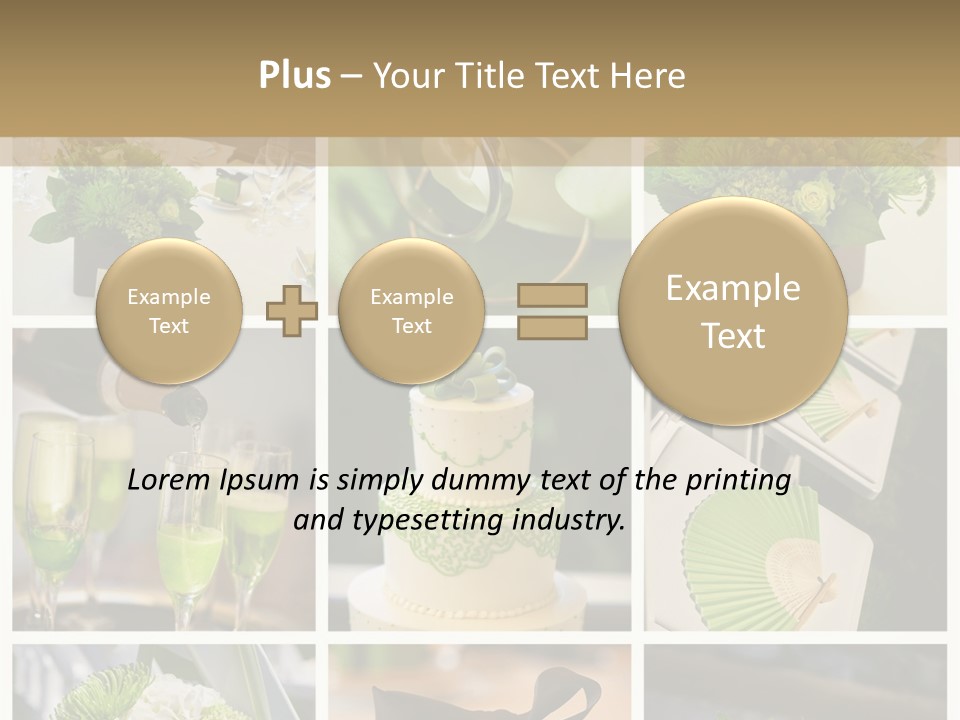 A Collage Of Green And White Wedding Decorations PowerPoint Template