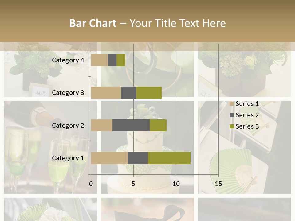 A Collage Of Green And White Wedding Decorations PowerPoint Template