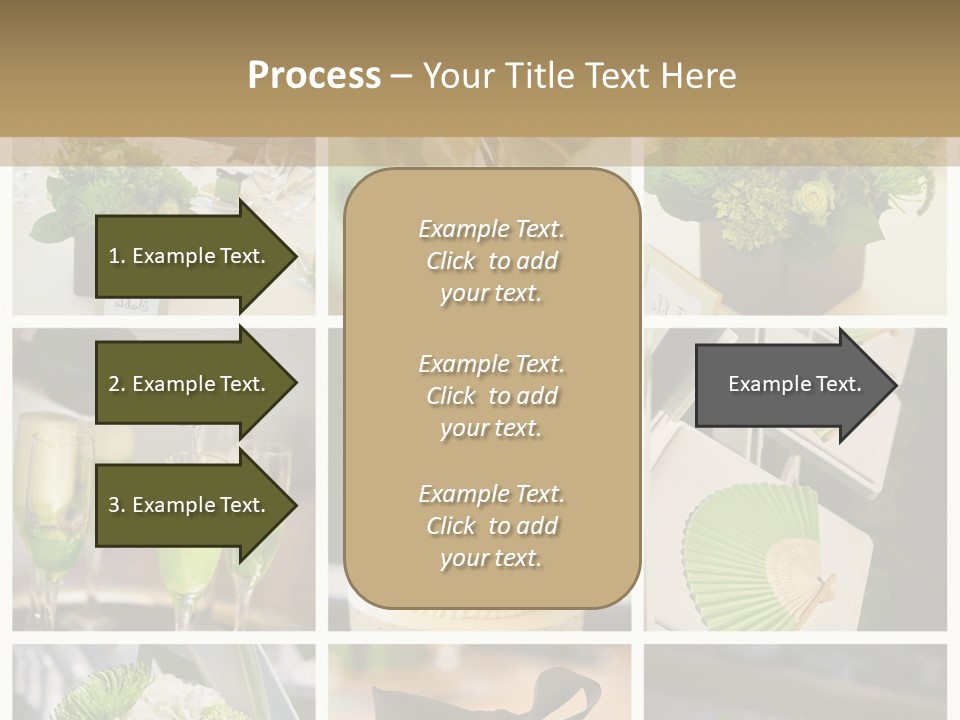 A Collage Of Green And White Wedding Decorations PowerPoint Template