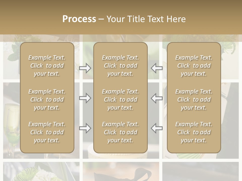 A Collage Of Green And White Wedding Decorations PowerPoint Template