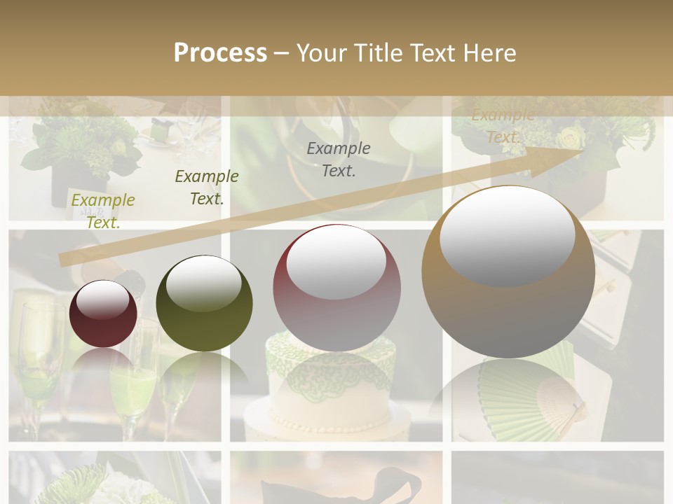 A Collage Of Green And White Wedding Decorations PowerPoint Template