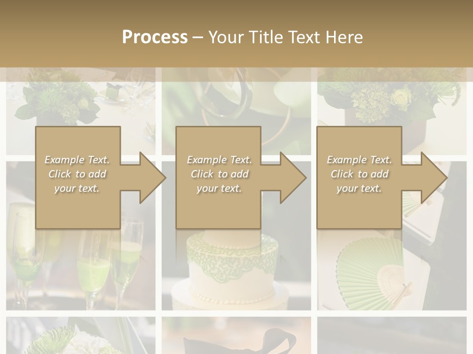 A Collage Of Green And White Wedding Decorations PowerPoint Template