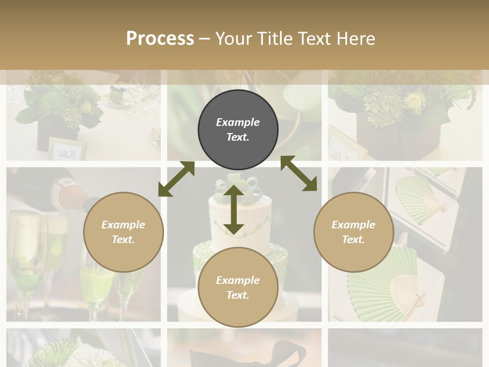 A Collage Of Green And White Wedding Decorations PowerPoint Template
