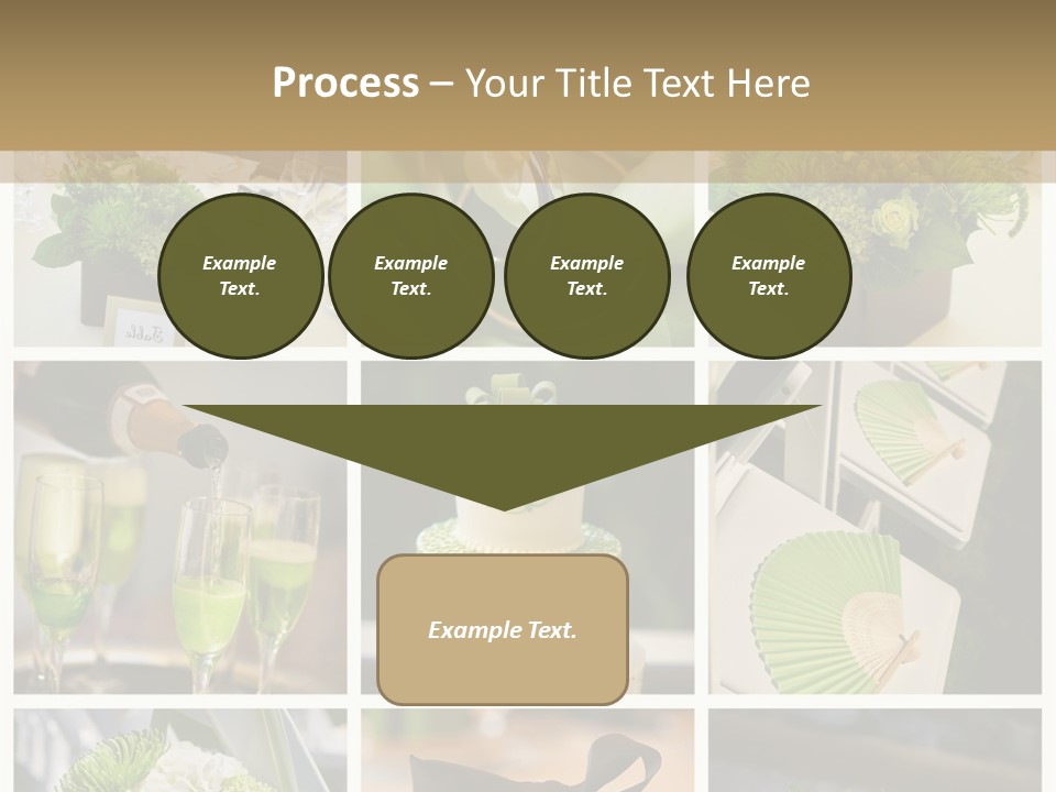 A Collage Of Green And White Wedding Decorations PowerPoint Template