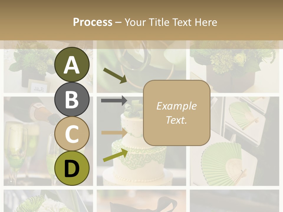 A Collage Of Green And White Wedding Decorations PowerPoint Template