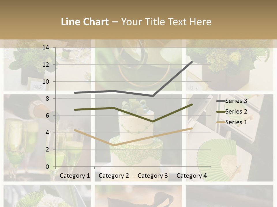 A Collage Of Green And White Wedding Decorations PowerPoint Template