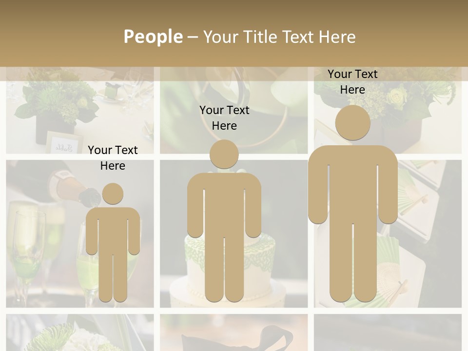 A Collage Of Green And White Wedding Decorations PowerPoint Template