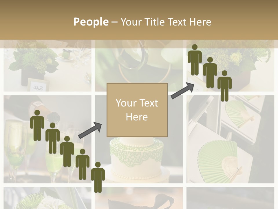 A Collage Of Green And White Wedding Decorations PowerPoint Template