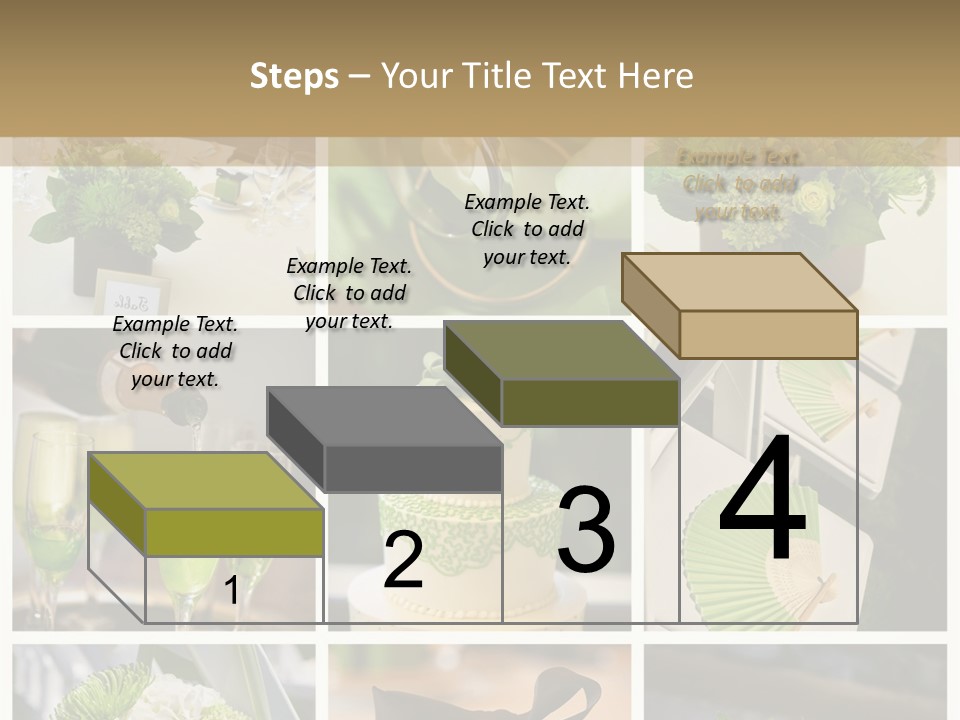 A Collage Of Green And White Wedding Decorations PowerPoint Template