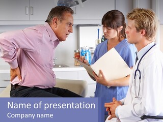 A Doctor Talking To A Patient In A Hospital PowerPoint Template