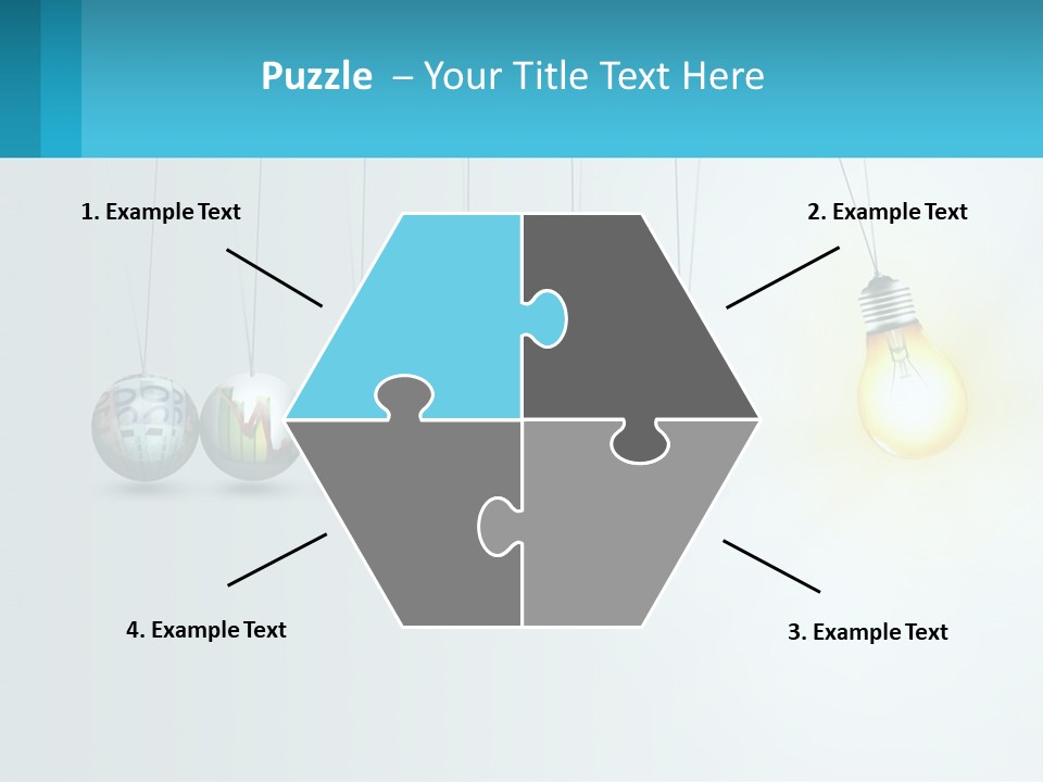 A Group Of Light Bulbs Hanging From Strings PowerPoint Template