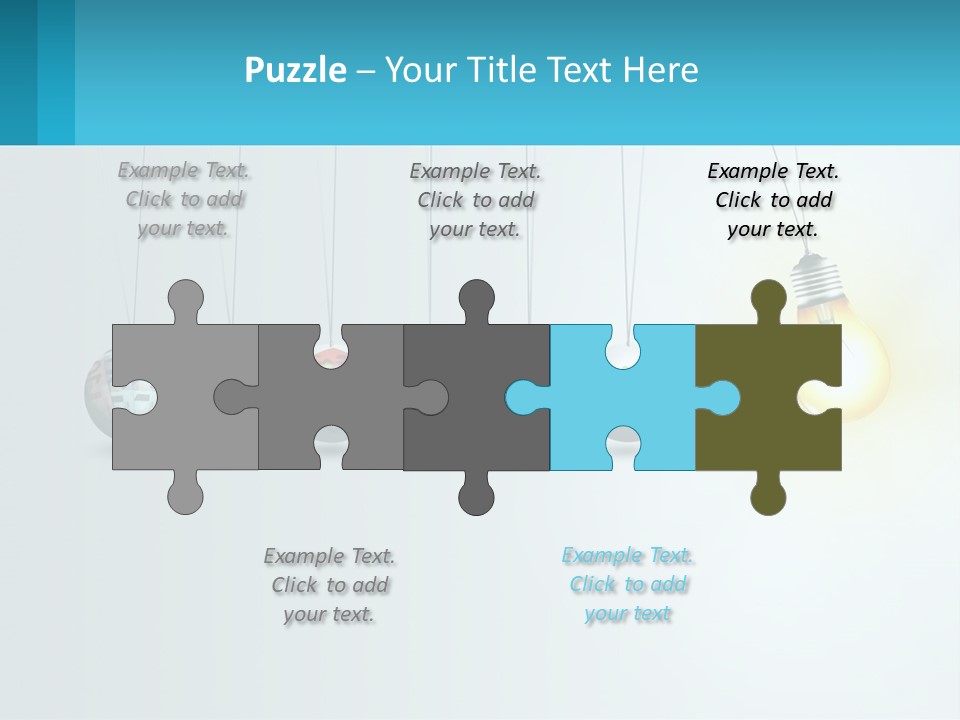 A Group Of Light Bulbs Hanging From Strings PowerPoint Template