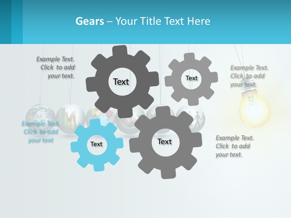 A Group Of Light Bulbs Hanging From Strings PowerPoint Template