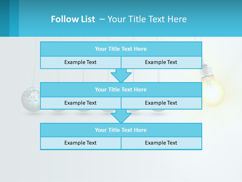 A Group Of Light Bulbs Hanging From Strings PowerPoint Template