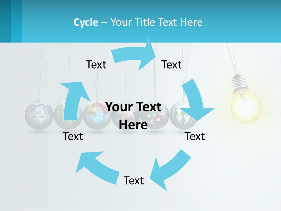 A Group Of Light Bulbs Hanging From Strings PowerPoint Template