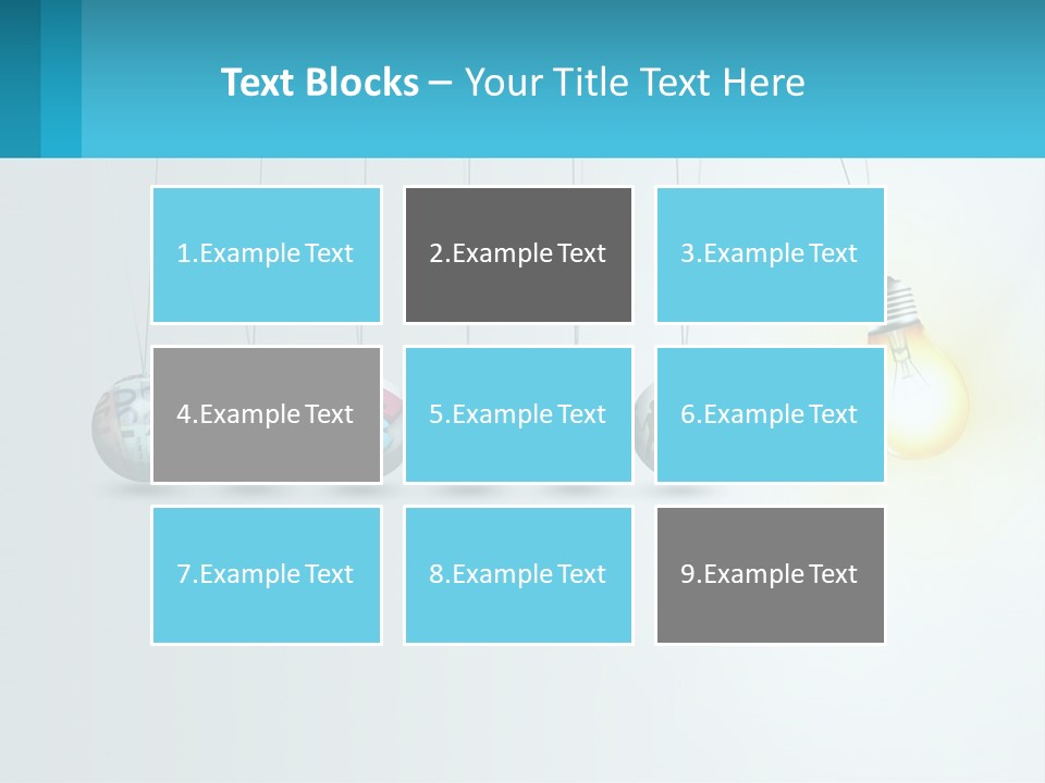 A Group Of Light Bulbs Hanging From Strings PowerPoint Template