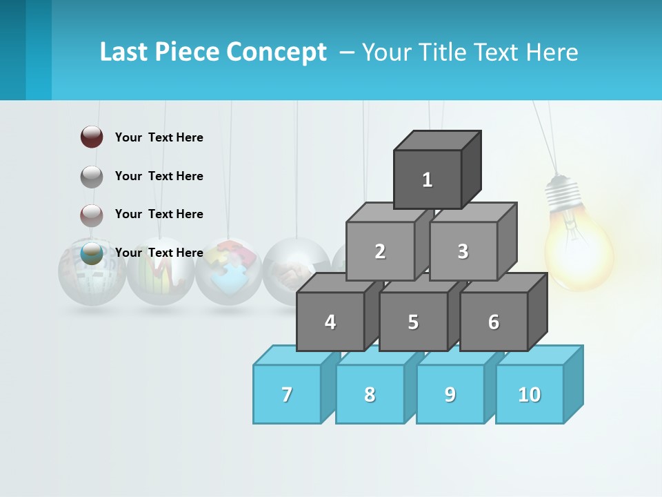 A Group Of Light Bulbs Hanging From Strings PowerPoint Template